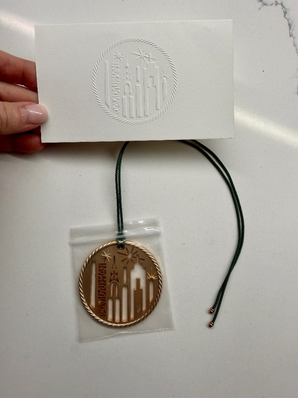 2024 Limited-Edition David Yurman Holiday Ornament NYC Skyline and Holiday Card